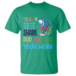 Funny Teacher Shark T Shirt Do Your Work Ruler Back To School TS11 Irish Green Print Your Wear