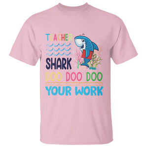 Funny Teacher Shark T Shirt Do Your Work Ruler Back To School TS11 Light Pink Print Your Wear