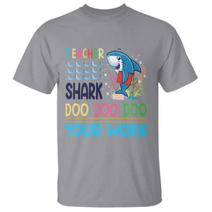 Funny Teacher Shark T Shirt Do Your Work Ruler Back To School TS11 Sport Gray Print Your Wear