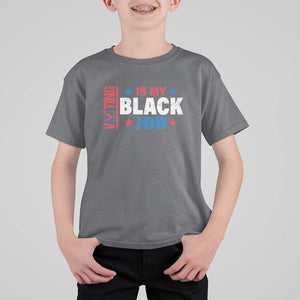 Voting Is My Black Job T Shirt For Kid Election Ballot Box Star USA Flag TS11 Charcoal Print Your Wear
