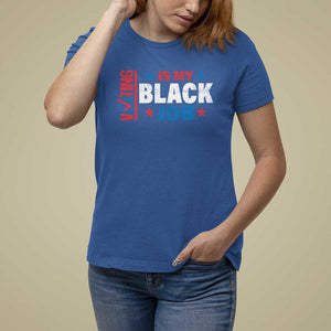 Voting Is My Black Job T Shirt For Women Election Ballot Box Star USA Flag TS11 Royal Blue Print Your Wear