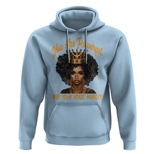 Harris 2024 Hoodie You Are Powerful And Your Voice Matters Afro Girl TS11 Light Blue Print Your Wear