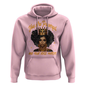 Harris 2024 Hoodie You Are Powerful And Your Voice Matters Afro Girl TS11 Light Pink Print Your Wear
