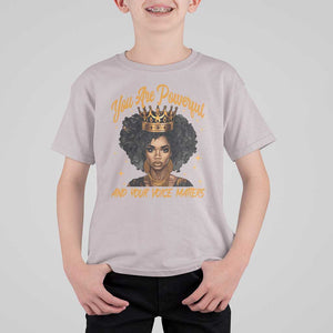 Harris 2024 T Shirt For Kid You Are Powerful And Your Voice Matters Afro Girl TS11 Ice Gray Print Your Wear