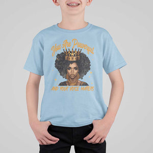 Harris 2024 T Shirt For Kid You Are Powerful And Your Voice Matters Afro Girl TS11 Light Blue Print Your Wear