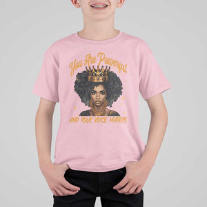 Harris 2024 T Shirt For Kid You Are Powerful And Your Voice Matters Afro Girl TS11 Light Pink Print Your Wear