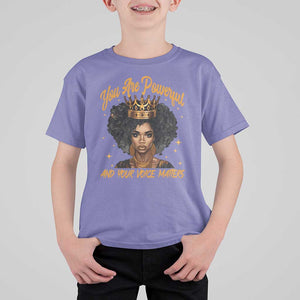 Harris 2024 T Shirt For Kid You Are Powerful And Your Voice Matters Afro Girl TS11 Violet Print Your Wear