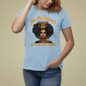 Harris 2024 T Shirt For Women You Are Powerful And Your Voice Matters Afro Girl TS11 Light Blue Print Your Wear
