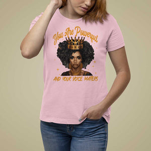 Harris 2024 T Shirt For Women You Are Powerful And Your Voice Matters Afro Girl TS11 Light Pink Print Your Wear