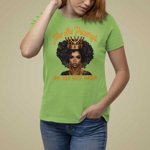 Harris 2024 T Shirt For Women You Are Powerful And Your Voice Matters Afro Girl TS11 Lime Print Your Wear