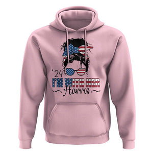 I'm With Her Harris Hoodie Kamala Support President 2024 USA Flag TS11 Light Pink Print Your Wear