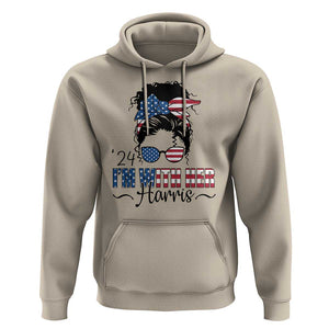 I'm With Her Harris Hoodie Kamala Support President 2024 USA Flag TS11 Sand Print Your Wear