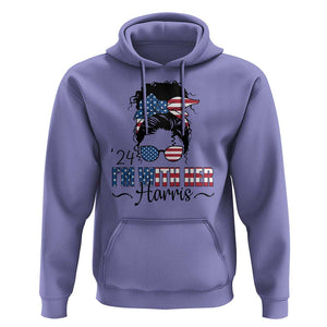 I'm With Her Harris Hoodie Kamala Support President 2024 USA Flag TS11 Violet Print Your Wear
