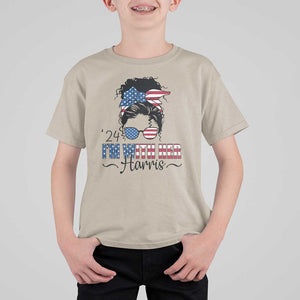 I'm With Her Harris T Shirt For Kid Kamala Support President 2024 USA Flag TS11 Sand Print Your Wear
