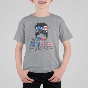 I'm With Her Harris T Shirt For Kid Kamala Support President 2024 USA Flag TS11 Sport Gray Print Your Wear