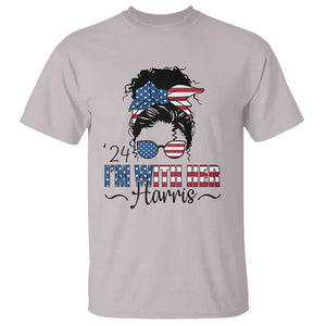 I'm With Her Harris T Shirt Kamala Support President 2024 USA Flag TS11 Ice Gray Print Your Wear