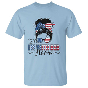 I'm With Her Harris T Shirt Kamala Support President 2024 USA Flag TS11 Light Blue Print Your Wear