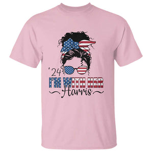 I'm With Her Harris T Shirt Kamala Support President 2024 USA Flag TS11 Light Pink Print Your Wear