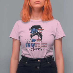 I'm With Her Harris T Shirt For Women Kamala Support President 2024 USA Flag TS11 Light Pink Print Your Wear
