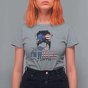 I'm With Her Harris T Shirt For Women Kamala Support President 2024 USA Flag TS11 Sport Gray Print Your Wear