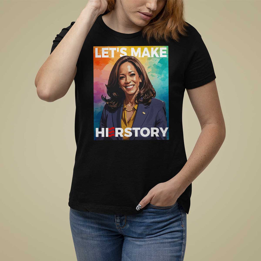 Let's Make Herstory 2024 T Shirt For Women Kamala President Support Election TS11 Black Print Your Wear