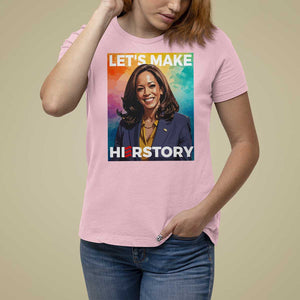 Let's Make Herstory 2024 T Shirt For Women Kamala President Support Election TS11 Light Pink Print Your Wear