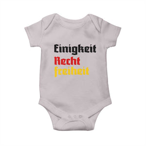 German Heritage Baby Onesie Einigkeit Recht Freiheit Germany Flag TS11 Ice Gray Print Your Wear