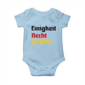 German Heritage Baby Onesie Einigkeit Recht Freiheit Germany Flag TS11 Light Blue Print Your Wear