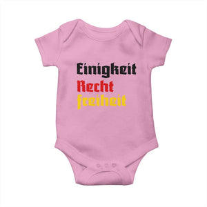 German Heritage Baby Onesie Einigkeit Recht Freiheit Germany Flag TS11 Light Pink Print Your Wear