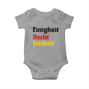 German Heritage Baby Onesie Einigkeit Recht Freiheit Germany Flag TS11 Sport Gray Print Your Wear
