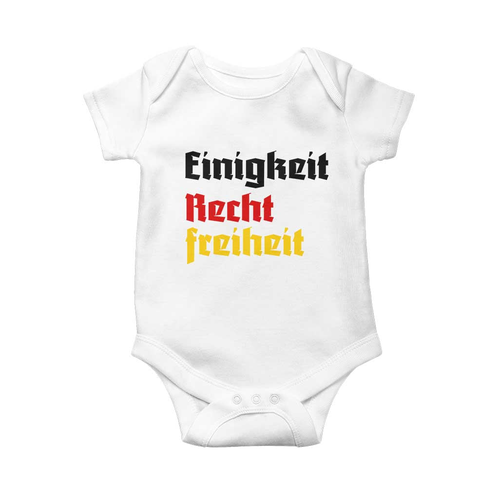 German Heritage Baby Onesie Einigkeit Recht Freiheit Germany Flag TS11 White Print Your Wear