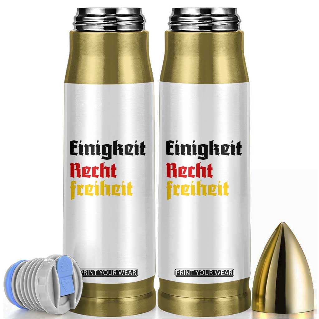 German Heritage Bullet Tumbler Einigkeit Recht Freiheit Germany Flag TS11 White Print Your Wear