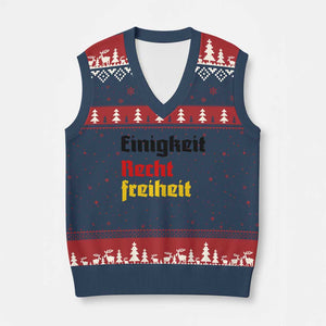 German Heritage V-Neck Knit Sweater Vest Einigkeit Recht Freiheit Germany Flag TS11 Navy Red Print Your Wear