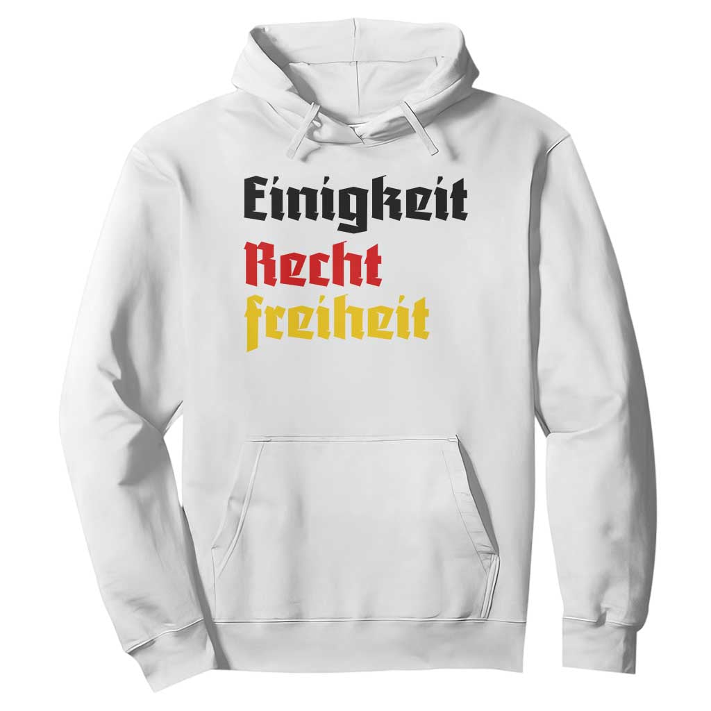 German Heritage Hoodie Einigkeit Recht Freiheit Germany Flag TS11 White Print Your Wear