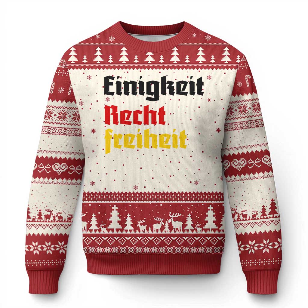 German Heritage Ugly Christmas Sweater Einigkeit Recht Freiheit Germany Flag TS11 Beige Red Print Your Wear