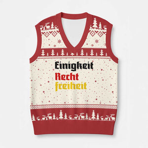 German Heritage V-Neck Knit Sweater Vest Einigkeit Recht Freiheit Germany Flag TS11 Beige Red Print Your Wear