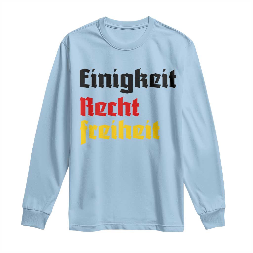 German Heritage Long Sleeve Shirt Einigkeit Recht Freiheit Germany Flag TS11 Light Blue Print Your Wear