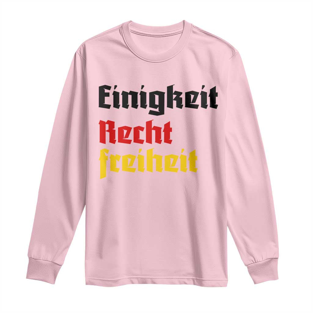 German Heritage Long Sleeve Shirt Einigkeit Recht Freiheit Germany Flag TS11 Light Pink Print Your Wear
