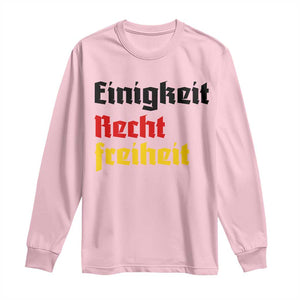German Heritage Long Sleeve Shirt Einigkeit Recht Freiheit Germany Flag TS11 Light Pink Print Your Wear