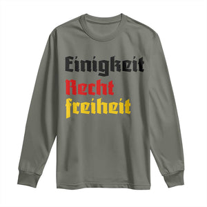German Heritage Long Sleeve Shirt Einigkeit Recht Freiheit Germany Flag TS11 Military Green Print Your Wear