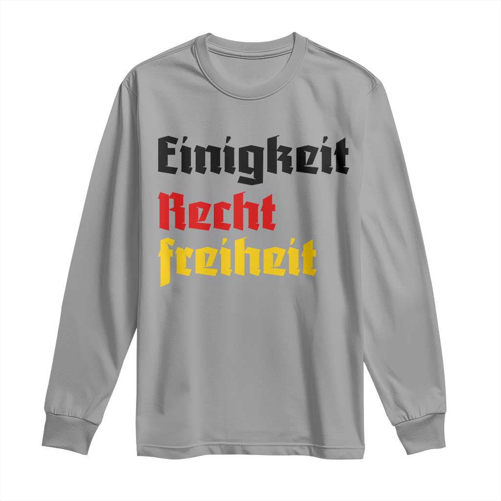 German Heritage Long Sleeve Shirt Einigkeit Recht Freiheit Germany Flag TS11 Sport Gray Print Your Wear