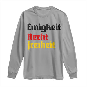 German Heritage Long Sleeve Shirt Einigkeit Recht Freiheit Germany Flag TS11 Sport Gray Print Your Wear