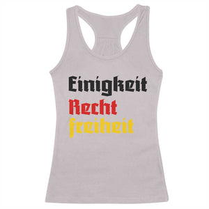 German Heritage Racerback Tank Top Einigkeit Recht Freiheit Germany Flag TS11 Ice Gray Print Your Wear