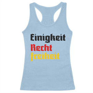 German Heritage Racerback Tank Top Einigkeit Recht Freiheit Germany Flag TS11 Light Blue Print Your Wear