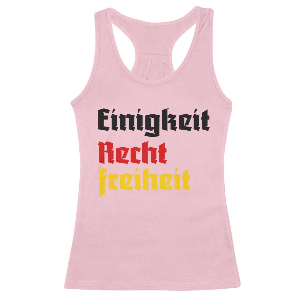 German Heritage Racerback Tank Top Einigkeit Recht Freiheit Germany Flag TS11 Light Pink Print Your Wear