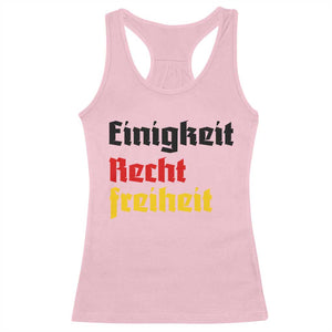 German Heritage Racerback Tank Top Einigkeit Recht Freiheit Germany Flag TS11 Light Pink Print Your Wear