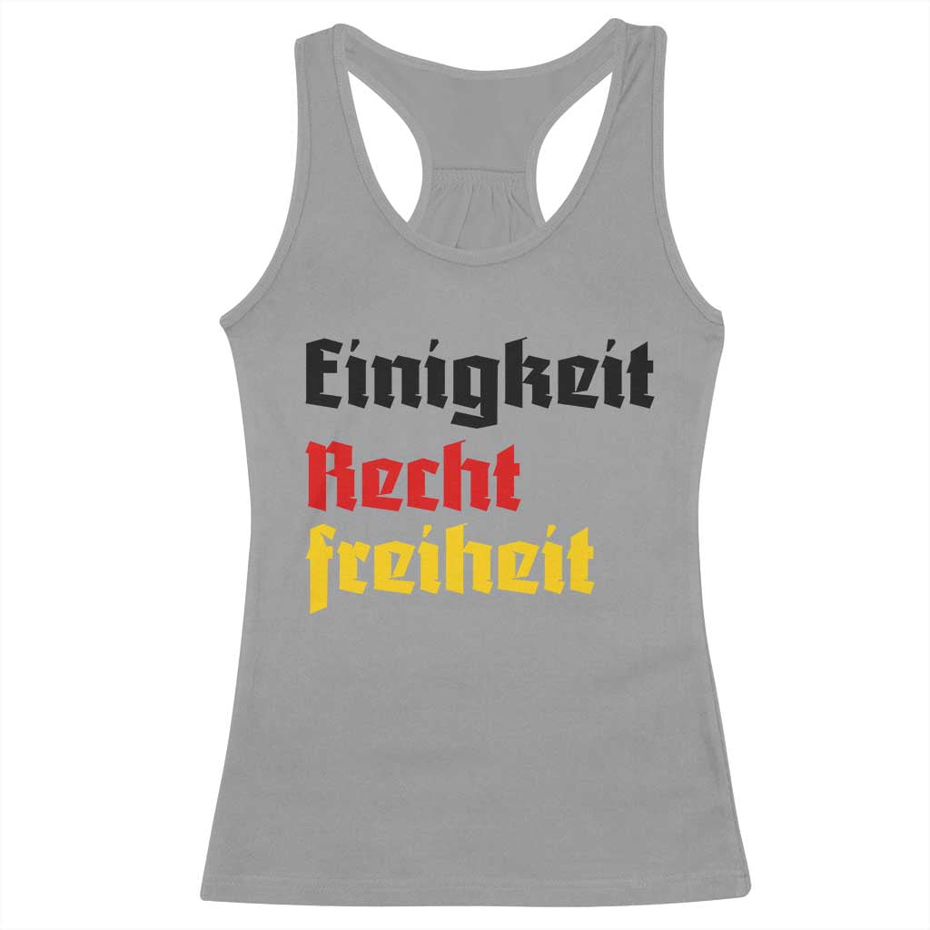 German Heritage Racerback Tank Top Einigkeit Recht Freiheit Germany Flag TS11 Sport Gray Print Your Wear