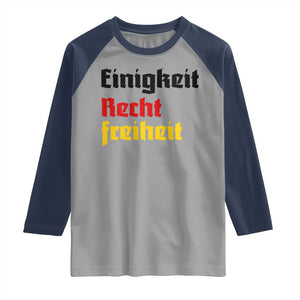 German Heritage Raglan Shirt Einigkeit Recht Freiheit Germany Flag TS11 Sport Gray Navy Print Your Wear