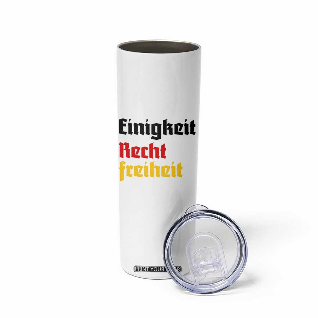 German Heritage Skinny Tumbler Einigkeit Recht Freiheit Germany Flag TS11 Print Your Wear