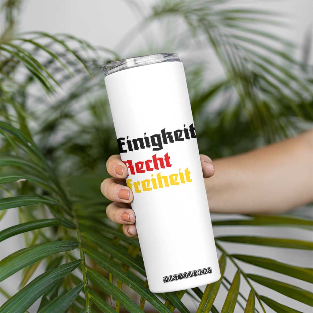 German Heritage Skinny Tumbler Einigkeit Recht Freiheit Germany Flag TS11 Print Your Wear